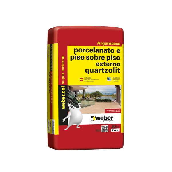  Argamassa Weber Colante Porcelanato e Piso sobre Piso Externo Saco de 20Kg Quartzolit 