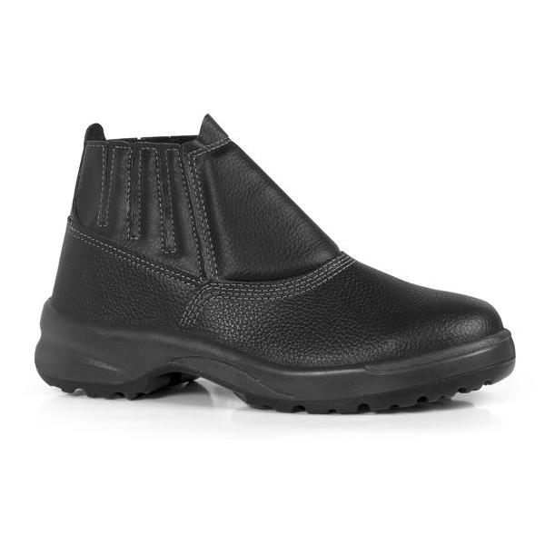  Bota de Segurança Elástico Couro Vaqueta Preto com Biqueira Plástico Bracol 