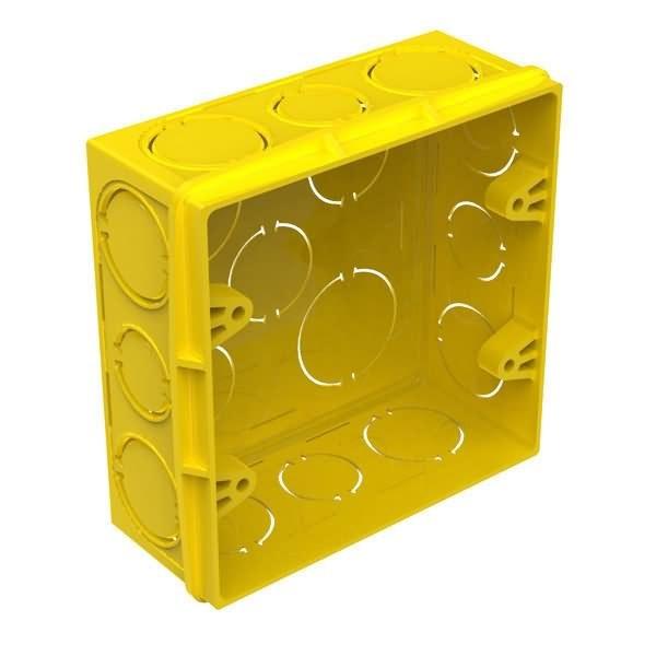  Caixa de Luz 4x4 Quadrada Amarela Tigre 