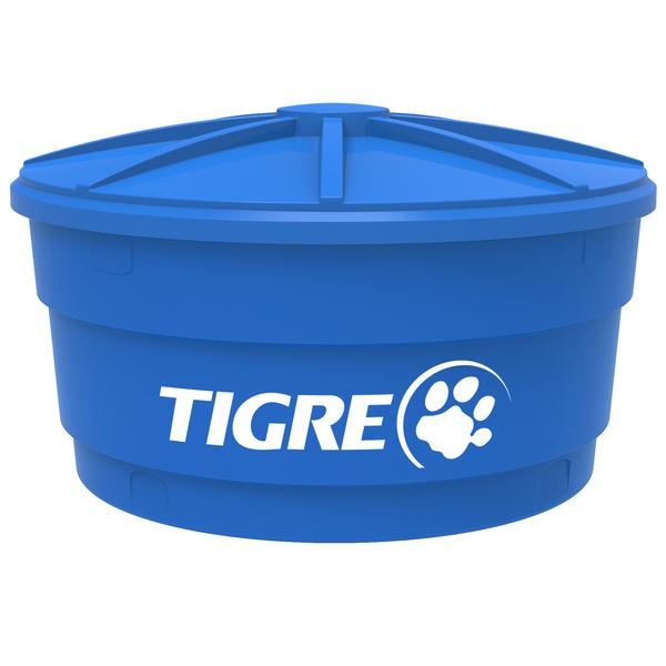  Caixa d'Água de Polietileno com Tampa 1500L Azul Tigre 